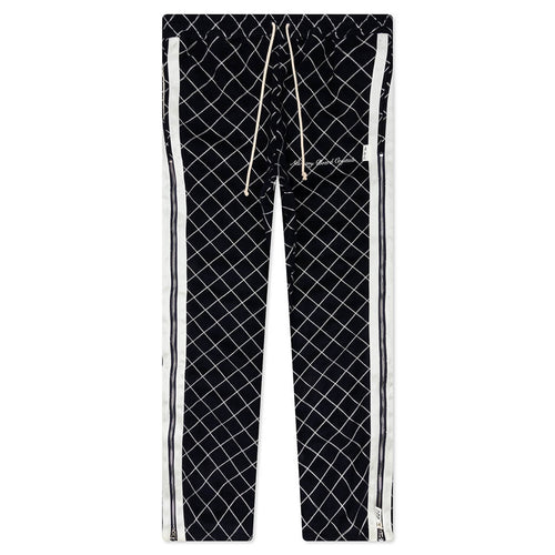 Abc Diamond Chain Stitch Quilted Wool Zipper Breakaway Pants Navy