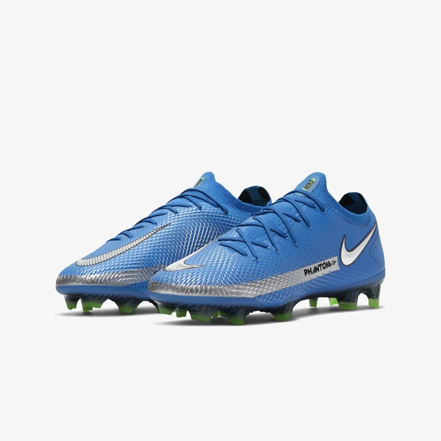 Nike Phantom GT Elit FG Firm Ground Soccer Cleats Blue Silver Green