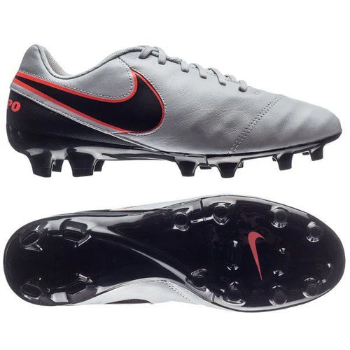 Nike Tiempo Genio II Leather FG Firm Groun Soccer Cleats Pure Platinum Black