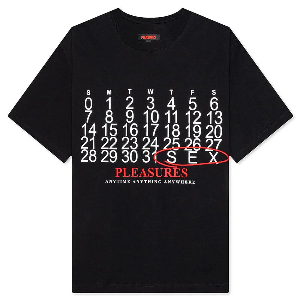 Calendar Heavyweight T Shirt Black