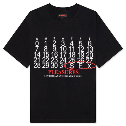 Calendar Heavyweight T Shirt Black