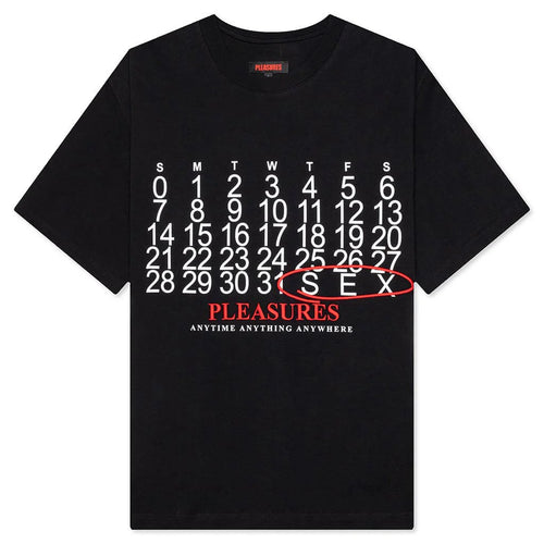 Calendar Heavyweight T Shirt Black