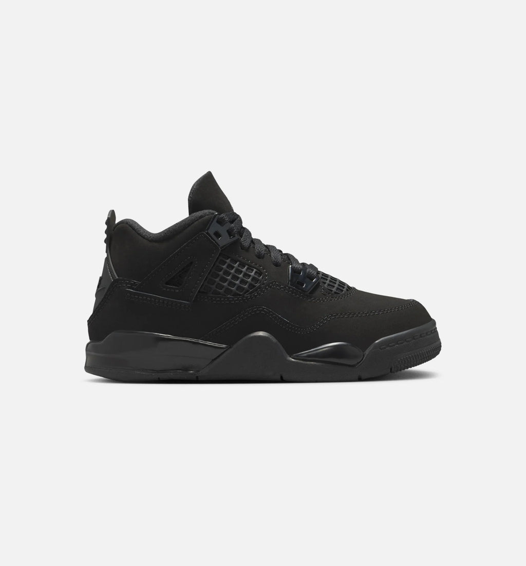 Air Jordan 4 Retro Black Cat Preschool Lifestyle Shoe Black Black Light Graphite