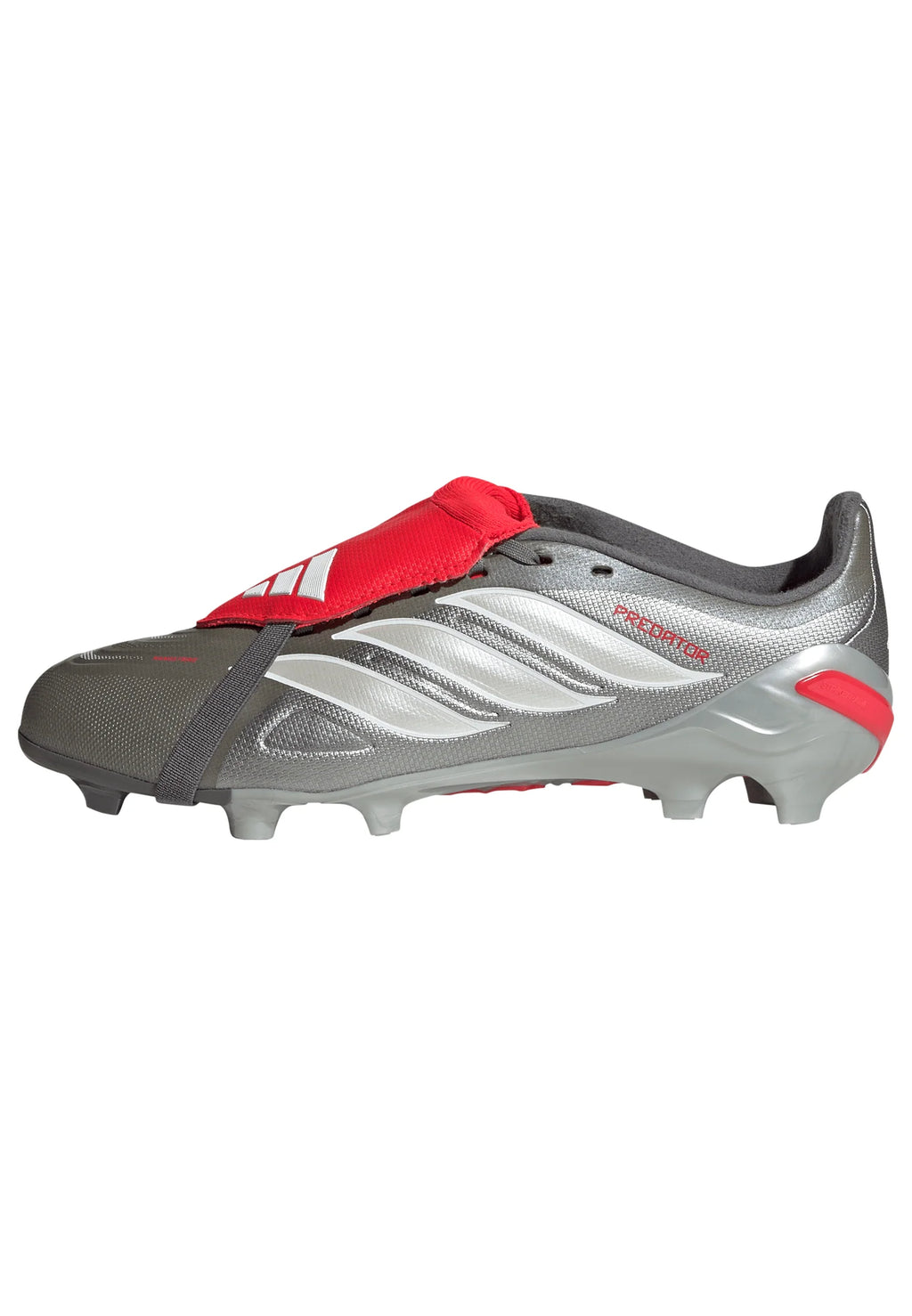 adidas Predator League Fold Over Tongue FG Youth Soccer Cleats Grey Red