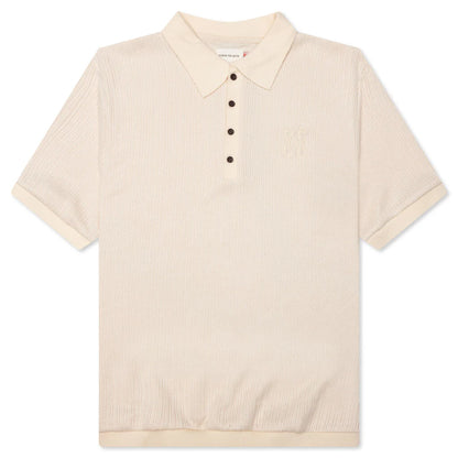 B Summer Knit Polo Shirt Bone