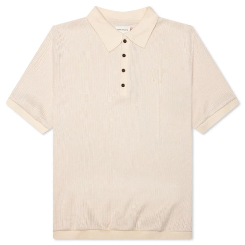 B Summer Knit Polo Shirt Bone