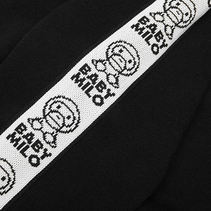 Kids Baby Milo Line Tape Relaxed Fit Crewneck Sweatshirt Black