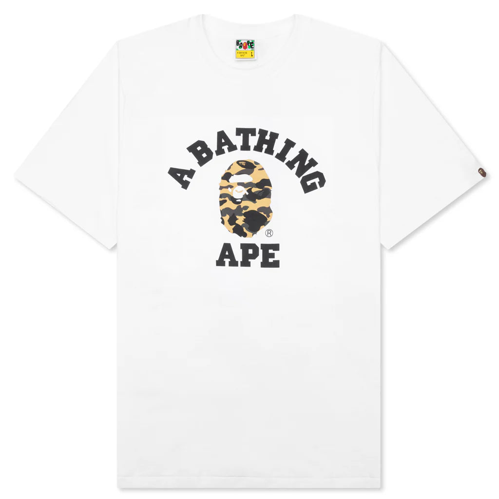 Kids 1st Camo College Tee White Green