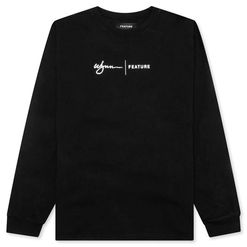 Feature x Wynn Logo Lock Up L S Tee Black