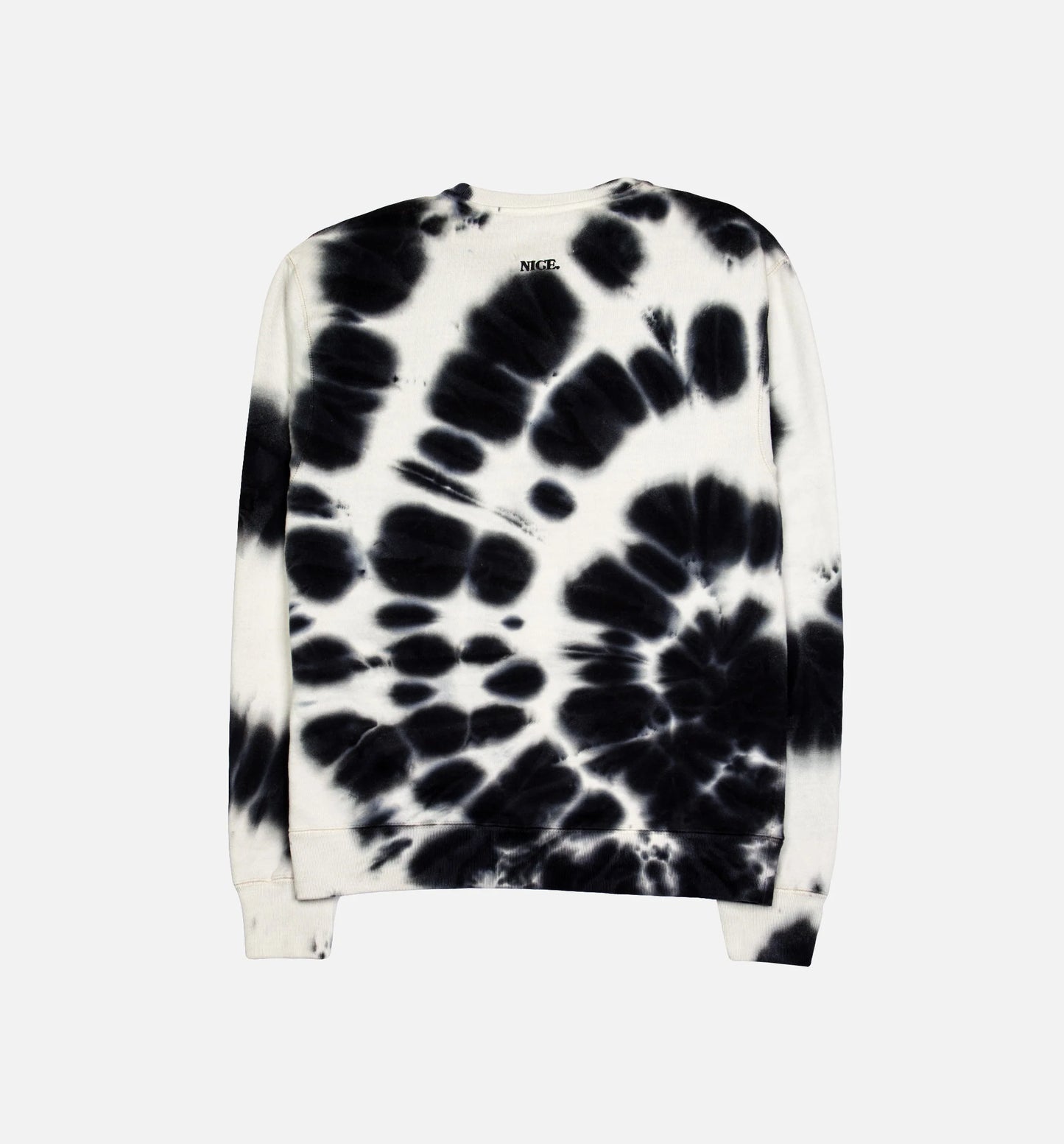 Nice Day Tie Dye Crewneck Mens Crew Black White