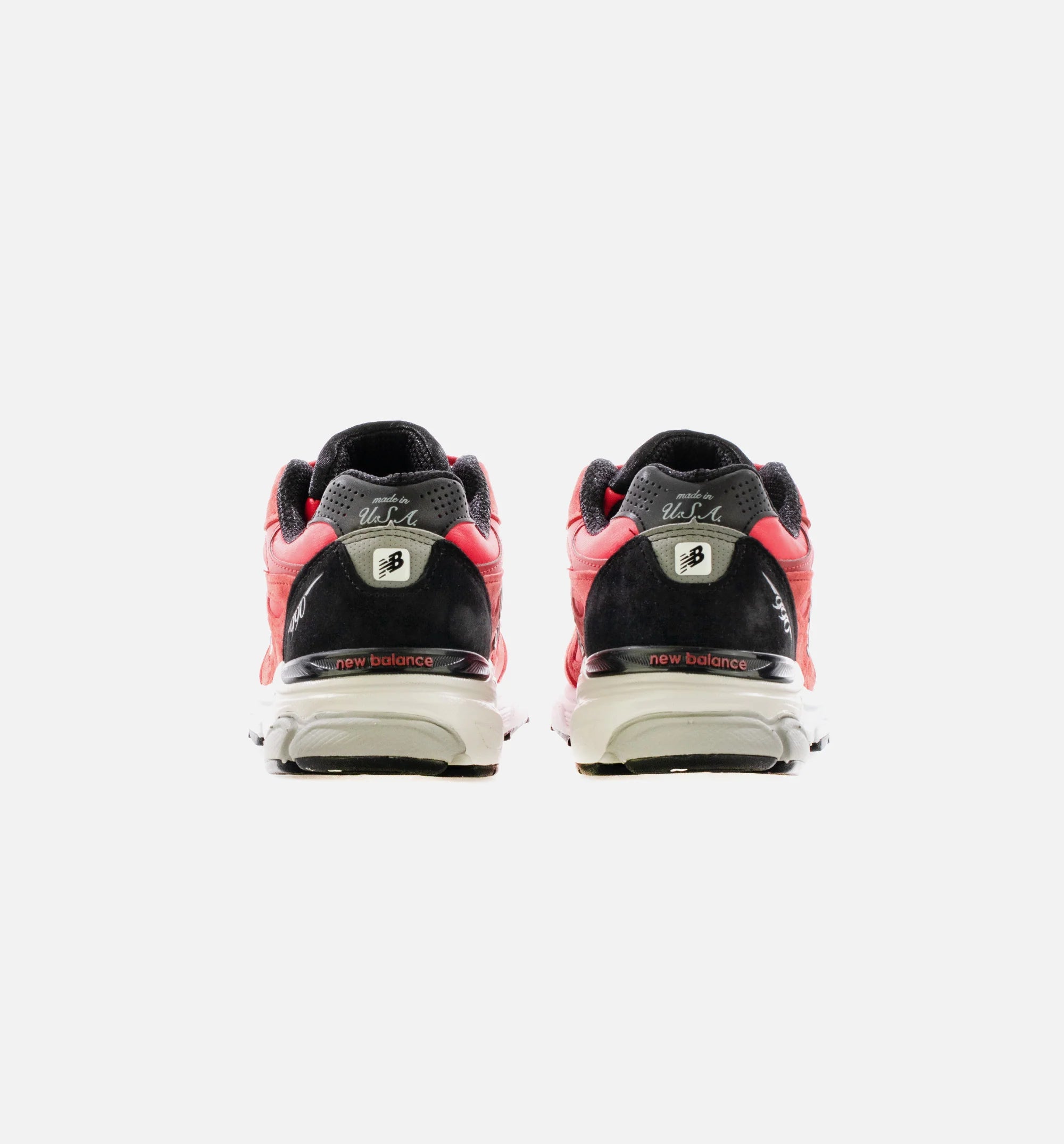 Made in USA 990v3 Red Suede Mens Running Shoe Red Black White