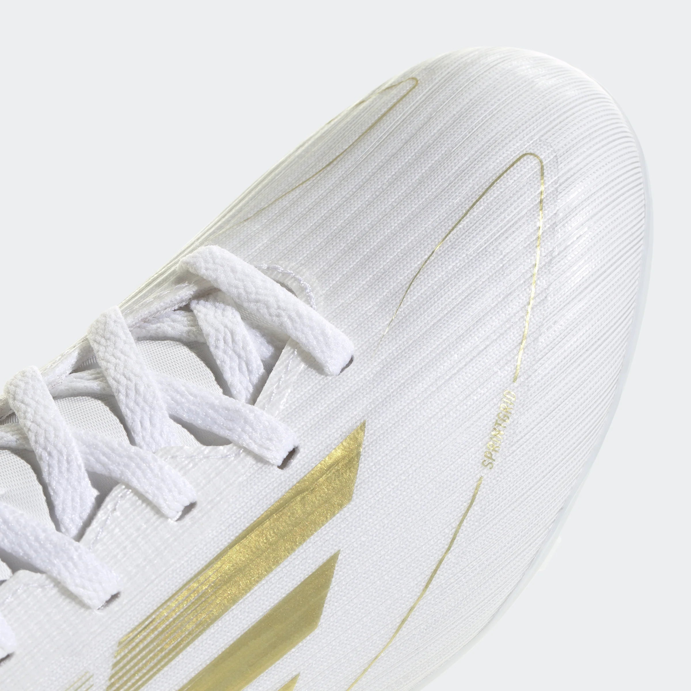 adidas F50 League Firm Multi Ground Youth Soccer Cleats White Gold Metallic White