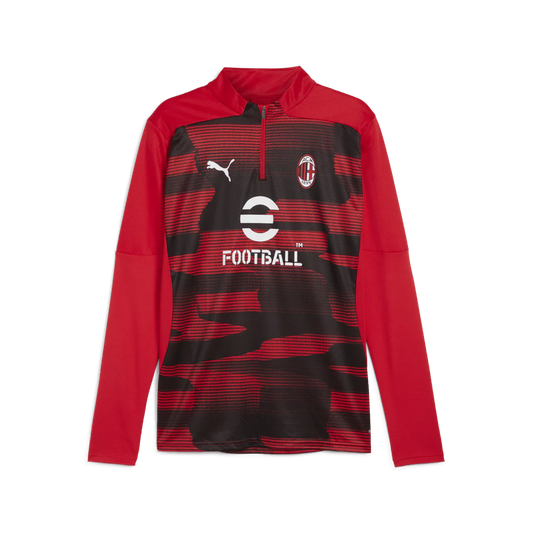 PUMA AC Milan Prematch 1 4 Zip Top Red Black