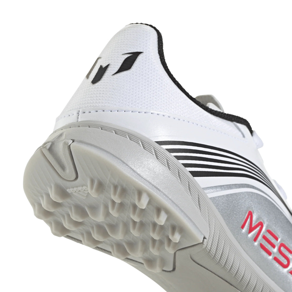 adidas F50 Messi League Turf Youth Soccer Cleats White Red Silver