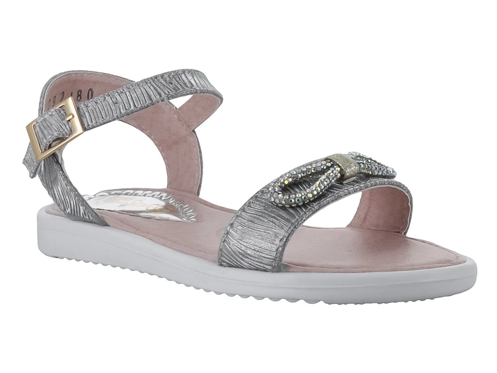 Sandalias Viris Marfil Plata para Niña