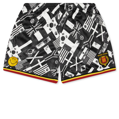 Smiley International Flags Soccer Shorts White