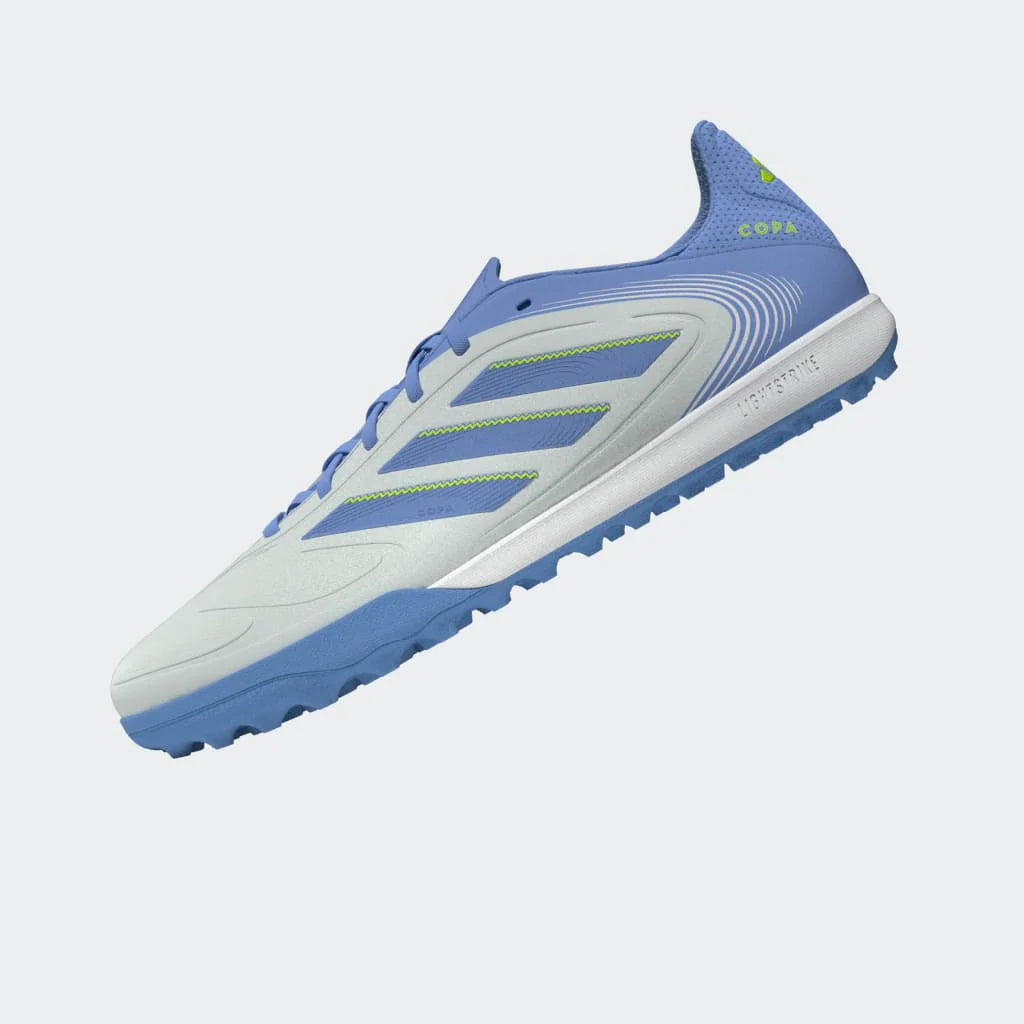 adidas Copa Pure 3 League Turf Soccer Cleats Halo Blue Blue Fusion Lucid Lemon