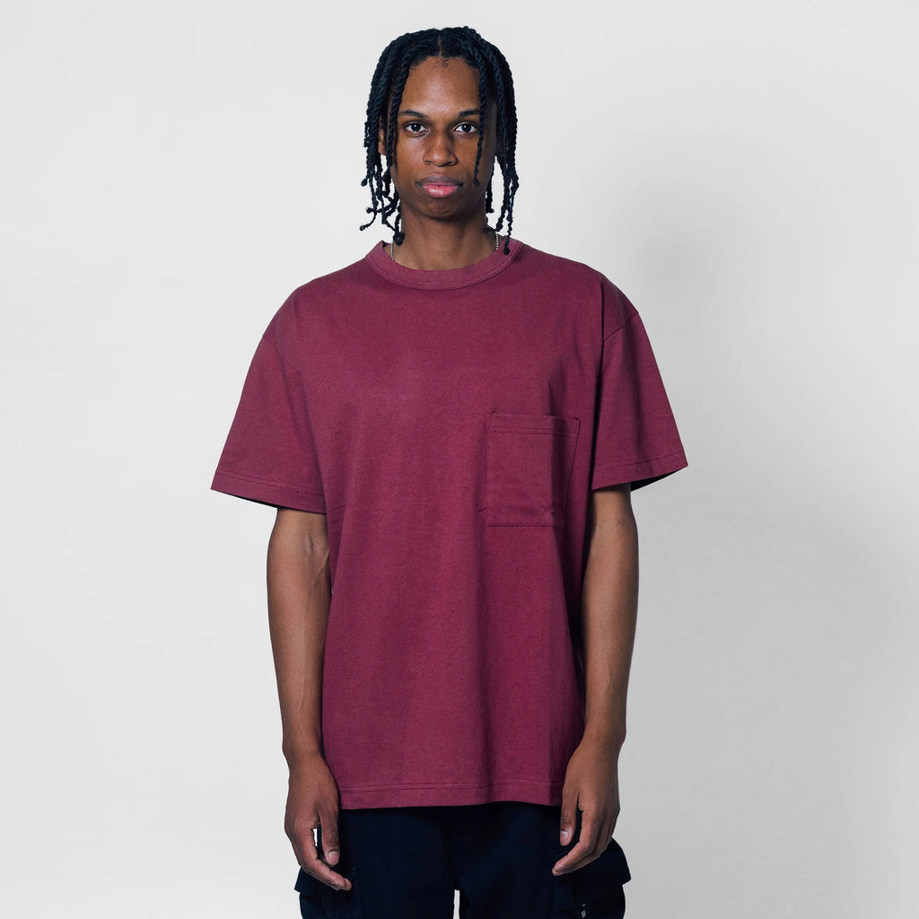 Jersey Braque Pocket Tee Maroon