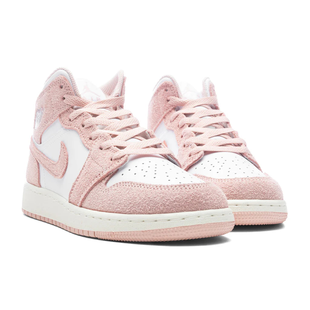 Air Jordan 1 Mid SE GS White Legend Pink Sail