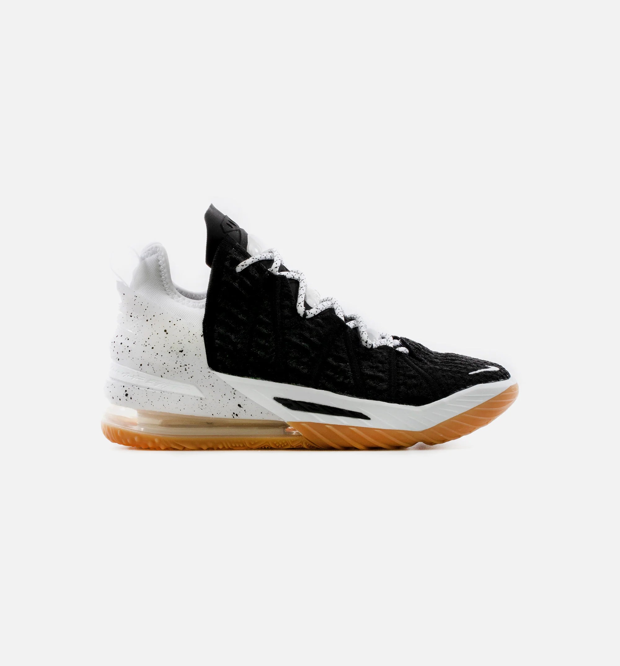 Lebron 18 Black Gum Mens Basketball Shoe Black White