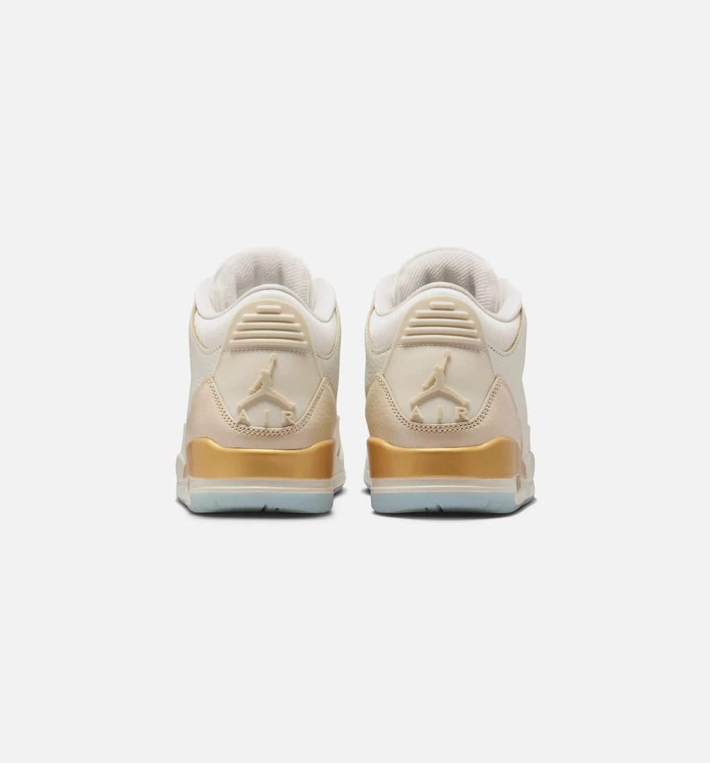 Air Jordan 3 Retro Sail and Pale Ivory Womens Lifestyle Shoe Sail Team Gold Pale Ivory Metallic Gold Ice