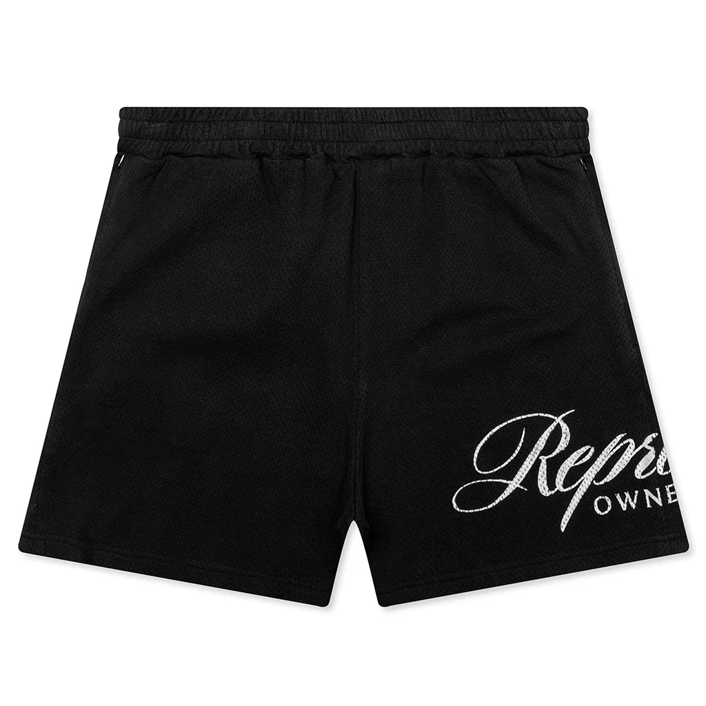 Owners Club Script Mesh Shorts Black