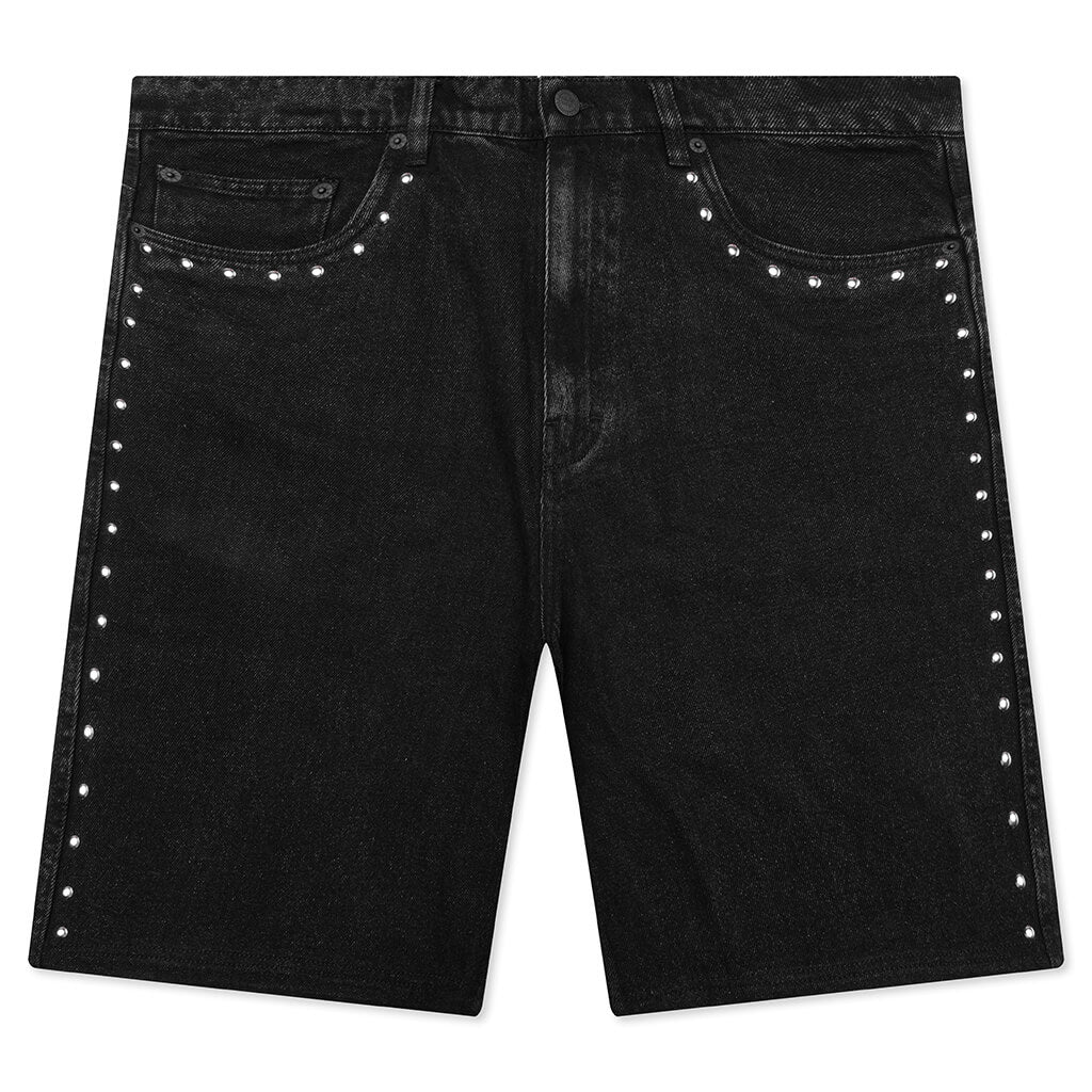 Lucky Studded Jorts Black