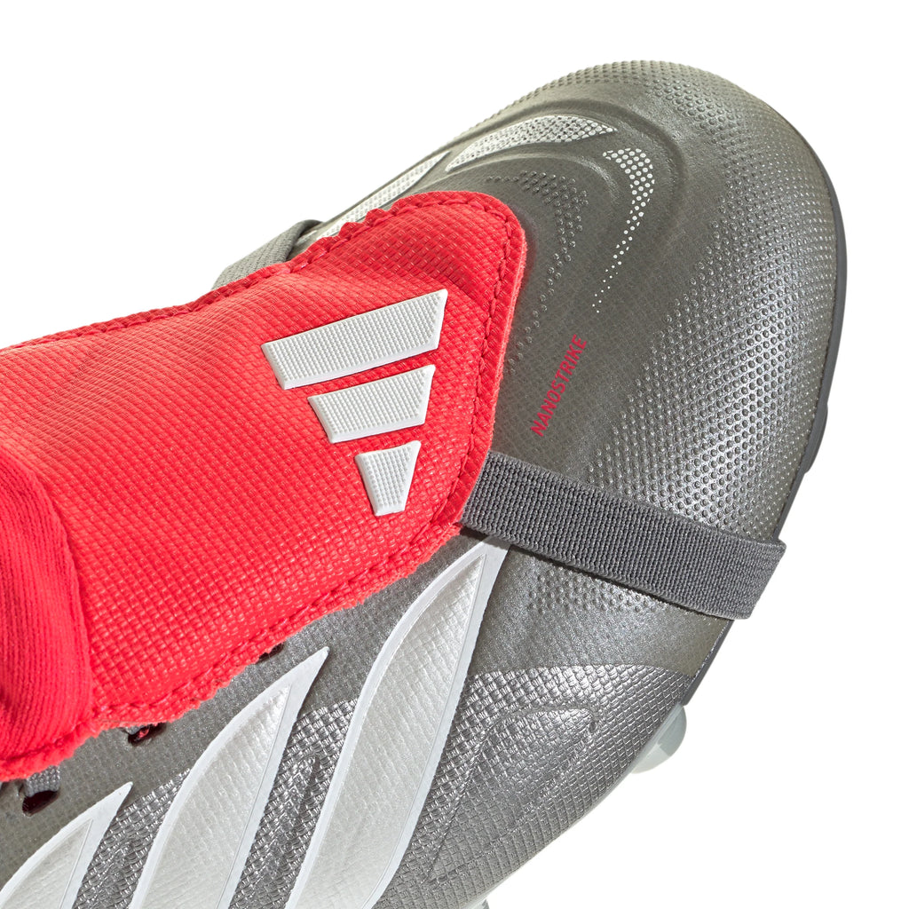 adidas Predator League Fold Over Tongue FG Youth Soccer Cleats Grey Red
