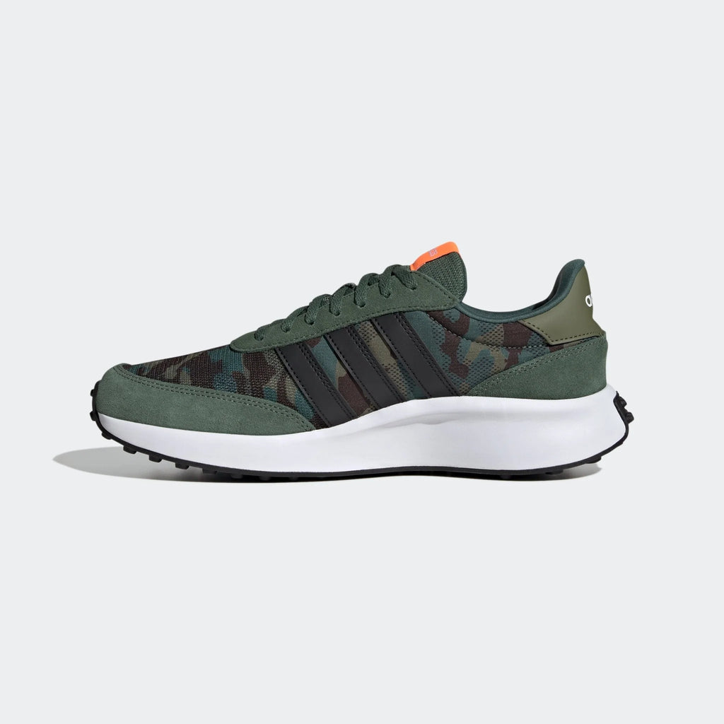 adidas Run 70s Lifestyle Running Shoes Green Oxide Black Screaming Orange