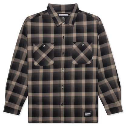 Half Hombre Check Shirt L S Beige