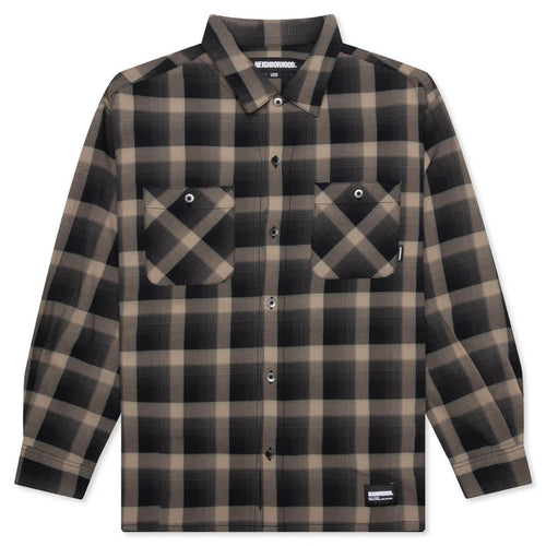 Half Hombre Check Shirt L S Beige
