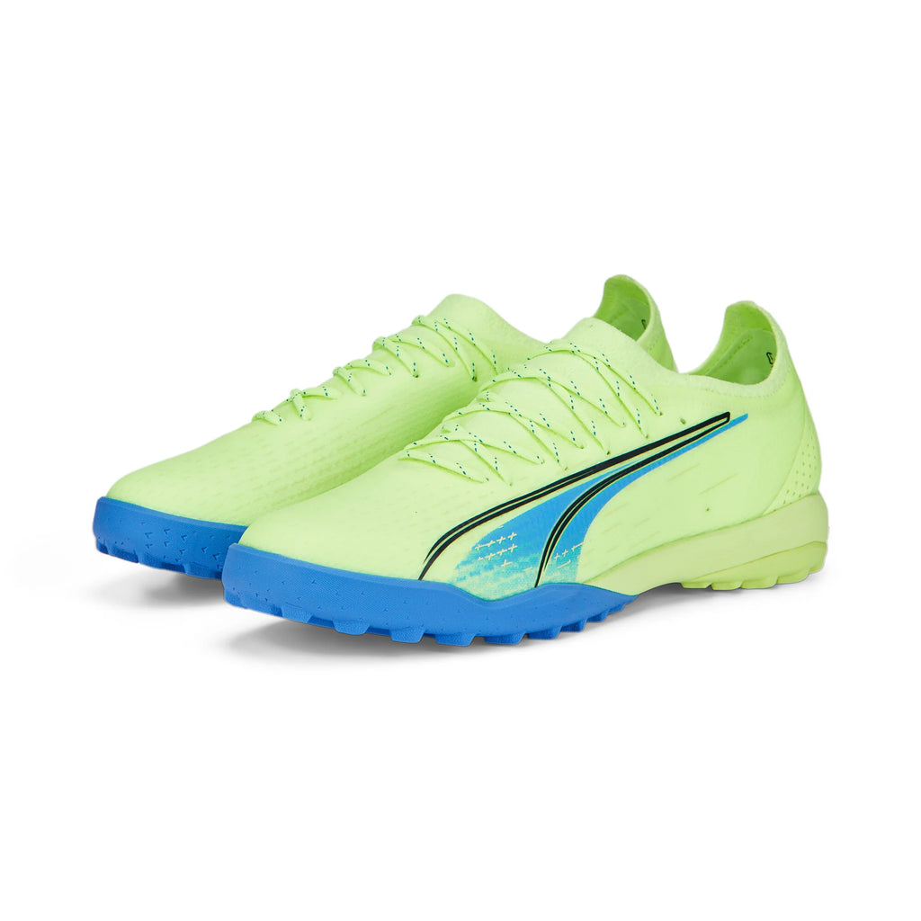 PUMA Ultra Ultimate Cage Turf Soccer Cleats Fizzy Light Parisian Night Blue Glimmer