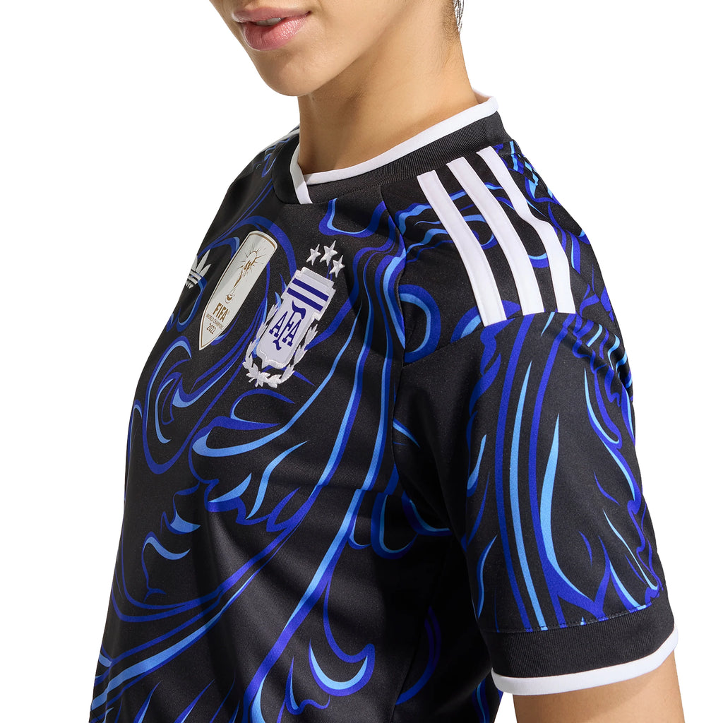 adidas Argentina Away Cropped Womens Soccer Jersey 2026 Black Blue
