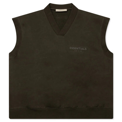Womens V Neck Vest Off Black