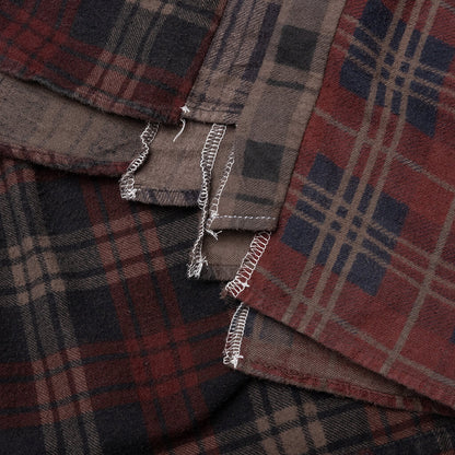 Flannel Shirt 7 Cuts Shirt Over Dye Brown