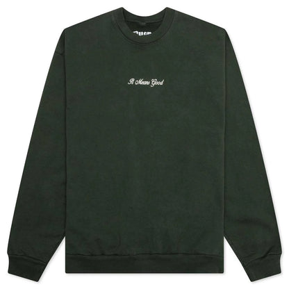 Embroidery Script Logo Crewneck Forest Green