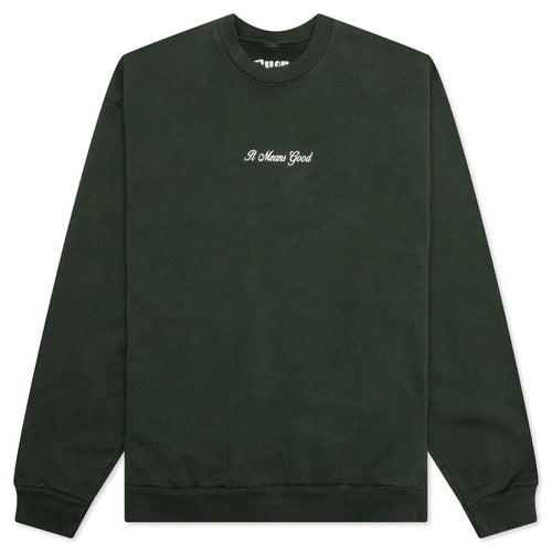 Embroidery Script Logo Crewneck Forest Green