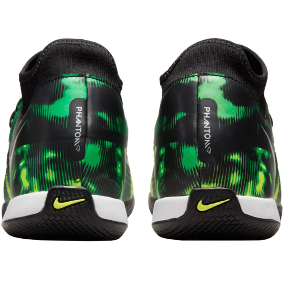 Nike Phantom GT2 Academy D IC Indoor Soccer Shoes Black Platinum Green Strike