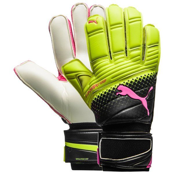 PUMA Evopower Grip 23 RC Goalkeeper Gloves Pink Glo Safety Yellow