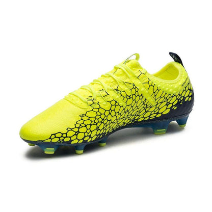 PUMA Evopower Vigor 1 Graphic FG Firm Ground Soccer Cleats Safety Yellow Silver