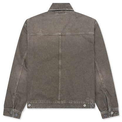 Collared Denim Jacket Washed Olive