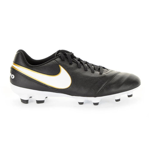 Nike Tiempo Genio II Leather FG Firm Groun Soccer Cleats Black White