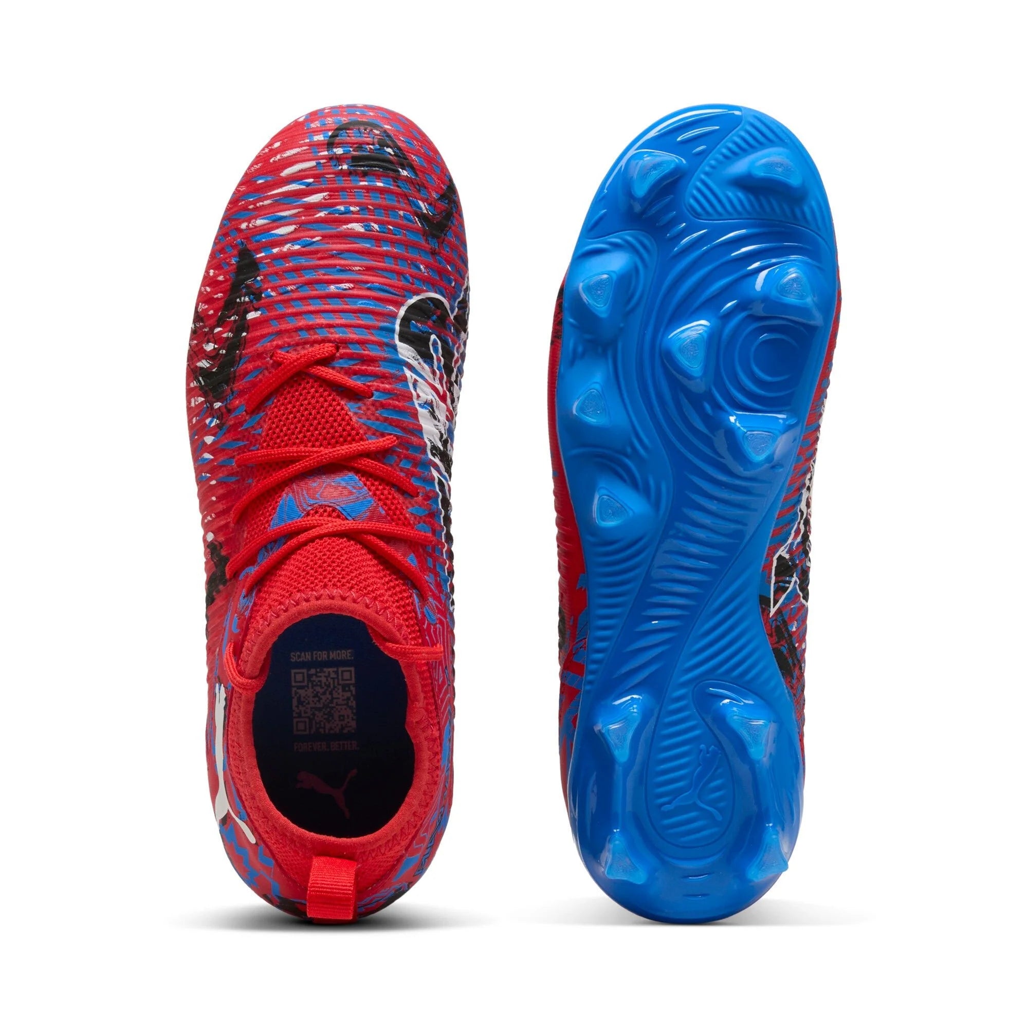 PUMA Future 8 Match Play Makers FG AG Youth Soccer Cleats Red Black Blue