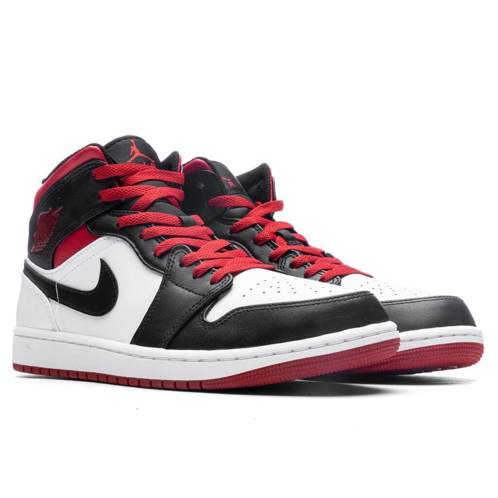 Air Jordan 1 Mid White Gym Red Black